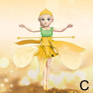 Funny Inductive Flying Doll Suspended Quadcopter Flying Fairy Cute Magical Princess Mini Drone Fly Toy Gesture Rotating Dancing