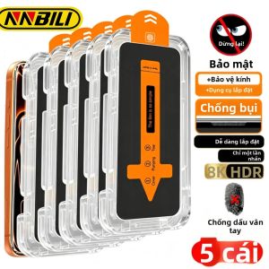 NNBILI Kính Cường Lực Chống Nhìn Trộm Cho iPhone Phủ Kín Toàn Bộ Chống Vân Tay Chống Trầy Xước Cho Các Mẫu 18 17 16 15 14 13 12 11 Pro Max 18Pro XS Max