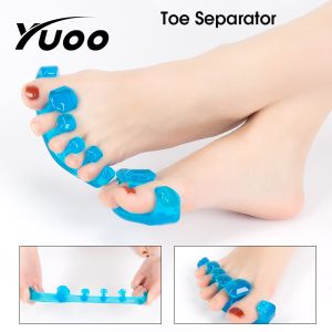YUOO ตัวแยกเจลแก้ไขแก้ไขนิ้วโป้งที่คั่นนิ้วเท้าเท้านิ้วหัวแม่เท้าผิดรูปซิลิโคน1คู่ล้างได้