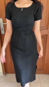 Ami Collection - Dress Kallya Rajut Lengan Pendek / Short Sleeve Dress / Dress Formal Kondangan / Dress Rajut