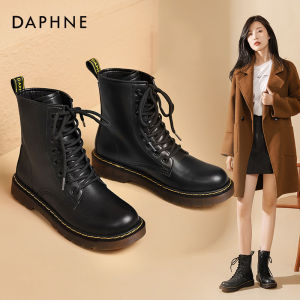Daphne | New Womens Boots All-Season Black Fleece Lined Versatile British Style Short Boots