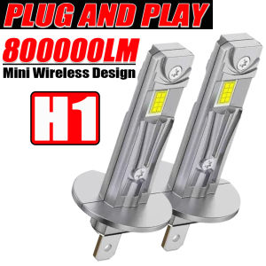 H1 LED Headlight CANBUS 800000LM Super Bright Car Bulb Mini Wireless Powerfull Auto spotlights 360 Light 6000K White Beam 12V