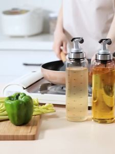 Imakara Oil Dispenser/Vinegear/Wine 500ml Glass Bottle with Auto Stopper with ml Indicator