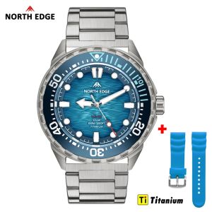 NORTH EDGE | Đồng Hồ Lặn Kỹ Thuật Số NORTH EDGE TRITON-TI Titanium Chạy Năng Lượng Mặt Trời Chống Nước 300M Sang Trọng Máy Quartz Thời Lượng Pin 180+ Ngày Dành Cho Nam