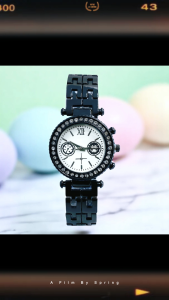 Jam Tangan Wanita Stainless Steel Gaya Fashion Warna Arang/Gold dengan Rantai Gelang dan Dial Bulat