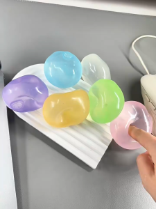 Unraion Squishy Vaseline bóng hoạ tiết trong suốt Đồ chơi giảm căng thẳng