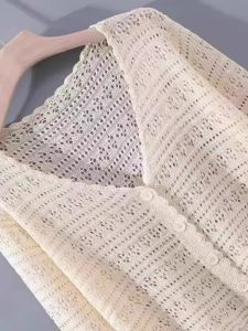 Áo Len Cardigan Dệt Kim Mỏng Dài Tay Màu Trắng Hở Vai Bằng Lụa Băng Áo Khoác Ngoài Mùa Hè Cho Nữ Áo Sơ Mi Điều Hòa Không Khí