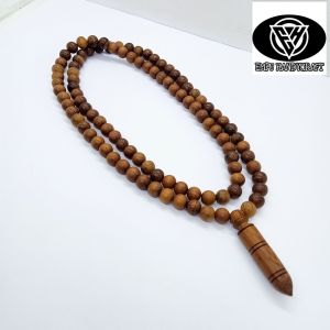 Kalung tasbih kayu kelor emas 8mm