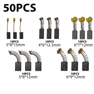 100Pcs Electric Motor Carbon Brushes Set 5 Models Carbons Brushes Replacement Parts Electric Hammer Power Tool Maintenance Kits