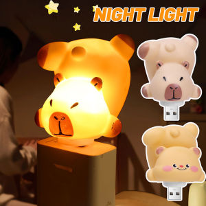 YESPERY Small Kawaii Capybara Night Light USB Figures Light Home Decoration For Christmas Gift