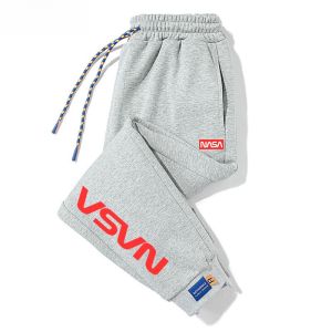 NASA Collaborative Mens Casual Sporty Loose Fit Black Sweatpants Spring Autumn Trendy Brand Versatile Couples Long Pants
