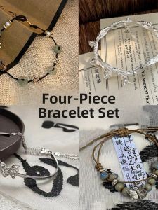 Super Wealthy Flower Black Woven Rope Pearl Adorned Womens Bracelet Unique Design High Aesthetic Value Fashion Jewelry