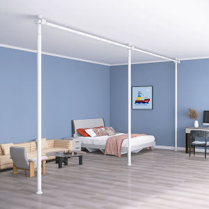 Simple Modern Room Divider Screen Windproof Balcony Curtain Bedroom Privacy Partition Steel Material Easy to Install Transport