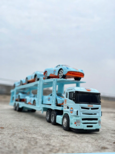 Exhibition Transport Truck and Engineering Tractor Trailer Model Toys 1/64
