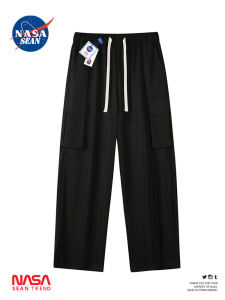 Wassup Panda American Style Workwear Pants Men Summer Trendy Ice Silk Thin Quick Dry Loose Cool Casual Long Trousers