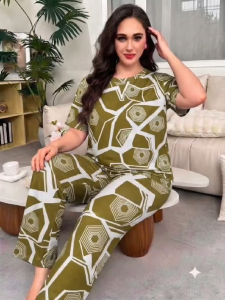 PLUS SIZE TERNO PAJAMA XXL-5XL PRINTED AND PLAIN Cotton Spandex Sets