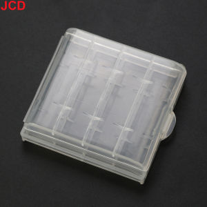 JCD 5pc Colorful Plastic Battery Holder Case 4 AA AAA Hard Plastic Storage Box Cover for 14500 10440 Battery Organizer Container
