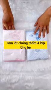 Tấm lót chống thấm Miếng lót chống thấm cho trẻ sơ sinh vải xốp 4 lớp chống thấm kiêm lót