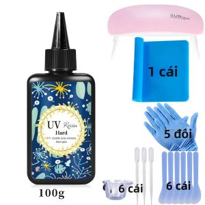 Bộ Nhựa UV 100g-500g Trong Suốt Loại Cứng Đông Cứng Nhanh Sử Dụng Tia Cực Tím Mặt Trời Tự Làm Đồ Thủ Công Khuôn Đúc Trang Sức Dùng Trong Nhà