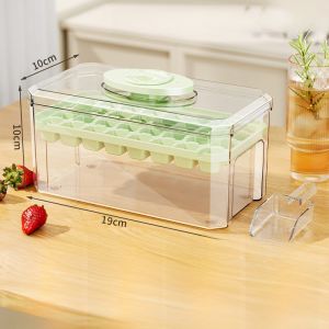 Food Grade Press to Make Ice Cubes Box with Lid for Home Use Refrigerator Ice Cube Storage Container Kitchen Cooking Tool