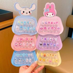 สติกเกอร์ติดเล็บปลอมลายการ์ตูน Sanrio ซีรีส์สำหรับเด็กลาย Hello Kitty/Kuromi/my Melody Press-On Nails