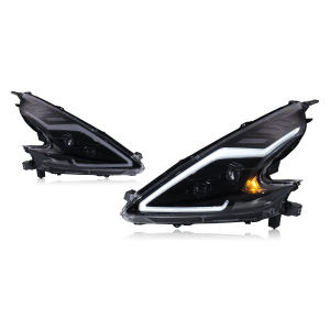 YLKJAUTO | Modified Headlight Assembly with LED Lens and DRL Sequential Turn Signals for 2008-2019 Nissan 370Z
