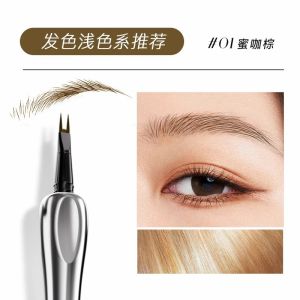 Waterproof Long-lasting Non-smudging Binary Eyebrow Pencil for Women Natural Looking Separate Hair Brushes Define Lower Lashes
