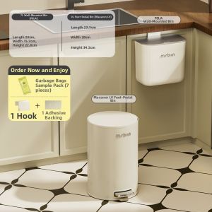 MR.Bin | Foot Pedal Kitchen Bathroom Home Use Waste Bin
