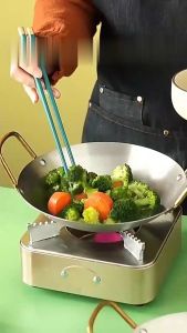 MI-C1212 Wajan Penggorengan Stainless Steel Gagang Gold Anti Lengket / Katel Premium Quality