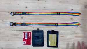 สายคล้องคอ 7-11 พร้อมซองหนัง PU สีดำใส่บัตร  ( มีเก็บปลายทางCOD )