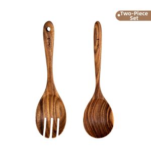 onlycook | Dual-Use Salad Fork and Spoon Wooden Spoon