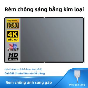 Màn Hình Chiếu Chống Ánh Sáng Bằng Kim Loại Salange 16:9 Vải Phản Quang Di Động Cho Máy Chiếu YG300 XGIMI H3 HALO Mogo Xiaomi DLP