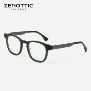 ZENOTTIC Male Square Acetate Glasses Frame Men Women Contemporary Eyewear Professional Design Non-Prescription Optical Glasses
