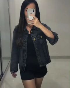 Jaket Jeans Wanita Lengan Panjangjaket cewek cropjaket biondy jaket wanita sobekjaket riped wanitajaket sobek sobek