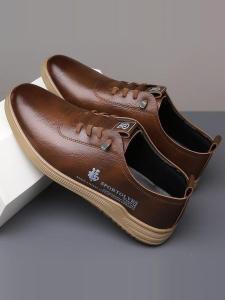 Spring Autumn New Style Mens Casual Leather Shoes Breathable Anti-slip Soft Bottom Fashionable Slip-On Mens Footwear