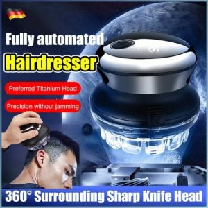 [Precise Without Jamming/360° Surround Sharp Knief Head] Automatic Flying Saucer Hairdresser/全自动飞碟理发器/Full Body Waterproof Low Noise USB Charging Hair Clipper