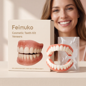 Temporary Dentures Kit Instant Smile Upper Lower Veneer Denture Comfort Fit Silicone Fake Teeth Braces Oral Care For Men Women