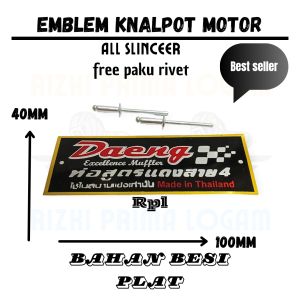 Emblem knalpot motor merek DAENG free paku rivet