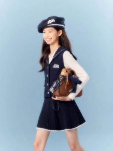 LOVESASAKIDS | Girls Navy Collar Striped Vest