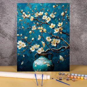 Acrylic Paint Painting By Numbers Figure Oil Paint for Adult Orchid Flower Coloring By Number for Bedroom Wall Decor Unique Gift