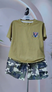 Kids Boys Terno Set 2in1 Cotton T-shirt + Short Christmas Party Outfit  Set for Boys 5-12 Years Old