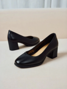 Reddragonfly | Black Thick Heel Work High Heels Shoes