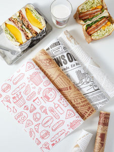 Disposable Baking Paper Sandwich Packaging Hot Dog Bun Tray Pad Specialized Cutting Bakery Paper Food Oil Paper