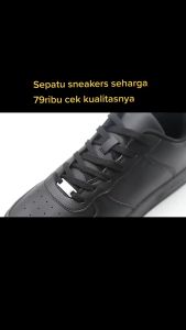 SEPATU SEKOLAH HITAM POLOS FULL BLACK TALI 37-43 TERBARU SEPATU PRIA DAN WANITA