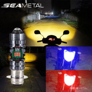 SEAMETAL 1000LM P15D LED Motorcycle Headlight Bulbs White Yellow Hi Lo Beam Lens Motorbike Flash Strobe Lamp Fog Lights