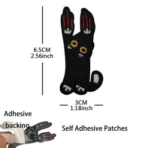 Black Climbing Kitten Fabric Applique Embroidery PatchesCute Cat Tactical Badge Morale Stickers  for ArmbandChestBackpack