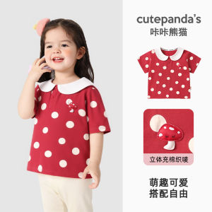 CUTEPANDAS Summer Short Sleeve T-Shirt Baby Girls Polo Shirt Childrens Top Unique Design Comfortable Cotton Casual Wear