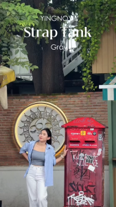 Strap Tank | เสื้อกล้ามสายเดี่ยวผู้หญิง ผ้าร่อง 2x1 ทรงเข้ารูป สไตล์มินิมอล สี Grey