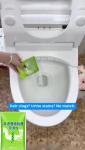 3Pcs Drain Cleaner Powder Powerful Active Oxygen Pipe Dredging Agent for Sink Toilet & Floor Drain