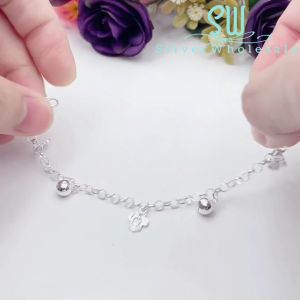 SilverWholesale #BB205 Original Silver 925 "Adorable Minnie Mouse" Baby Bracelet Anklet (Gelang Kaki/Tangan untuk Baby)